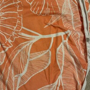 Orange and White Floral Patterned Fabric